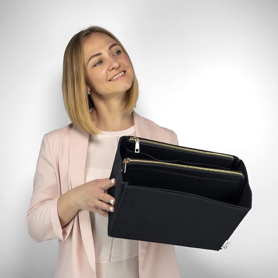 Handtas organizer vilt & sleutelhanger, apart gebruikt onderdelen - zakorganizer Neverfull mm, zakorganizer shopper. Zak in zakken, Zwart M