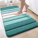 Badkamertapijt, antislip, 60 x 110 cm, badmat, absorberend, zacht, machinewasbaar voor badkamer, groen