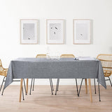 Grijs tafelkleed, linnenlook, afwasbaar, waterafstotend, tafelkleed voor eetkamer, tuin, feest, bruiloften of huishouden, 135 x 220 cm