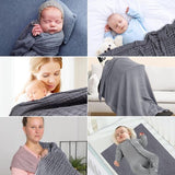 baby-inbakdoek, mousselinedoek, 120 x 105 cm, ademende mousselinedoeken, katoen, mousselinedoeken, baby, baby-inbakerdekendoeken voor jongens en meisjes (grijs)