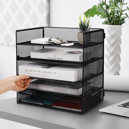 A3 brievenbakje papierorganizer, houten bureaulade organisator, stapelbare bureauladen(Color:GOLDEN OAK A3 brievenbakje papierorganizer, houten bureaulade organisator, stapelbare bureauladen(Color:GOLDEN OAK