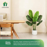 kunstmatige paradijsvogelplant 150 cm kunstmatige tropische palmboom met 10 bladeren perfecte kunstplanten in pot voor binnen en buiten thuis kantoor tuin moderne decoratie (1 pak)