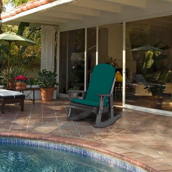 Premium Adirondack-stoel zitkussen | banden om vast te binden | gevuld met polyester | waterafstotende overtrek met ritssluiting | zacht, duurzaam en comfortabel (groen)