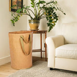 Wasmand 87 L Opvouwbare wasmanden Wasmand met lange/korte handgrepen Bruine waszak Wasmandverzamelaar van wasbaar kraftpapier Waszak