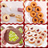 Koekjes uitsteekvormen set, 9 stuks uitsteekvormen, kerstlinzer, mini-uitsteekvormen, roestvrij staal, uitsteekvormpjes, set voor taartdecoraties, suikercake en koekjes