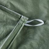 Beddengoedset, 135 x 200 cm, katoen, groen, donkergroen, eenkleurig, premium renforcé, eenpersoonsbed, dekbedovertrek en 1 kussensloop 80 x 80 cm, met ritssluiting