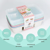 4 stuks meal prep boxen, bento box met 5 vakken, broodtrommel voor kinderen met vakken, herbruikbare lunchbox voor volwassenen, vaatwasser- en magnetronbestendig