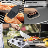 Grillspatel, roestvrij stalen set, plancha spatel, grill, accessoires in koffer, cadeau voor mannen, papa, professionele spatel, accessoires voor grillen, teppanyaki en camping