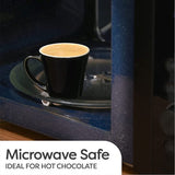 Espresso Kopjes Set van 6 Zwart met schotels - Keramisch - Houdt Lang Warm - Geschenkverpakking - 70ml