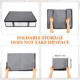 Opbergdoos, 2 stuks, opvouwbare onderbedcommode met kijkvenster en 4 handgrepen, 60 x 45 x 15 cm, kledingopslag voor kleding, dekens, dekbedden