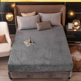 Fleece hoeslaken, 90 x 200 cm, grijs, winter, fluweel, warm, behaaglijk, boxspringbed, badstof laken, flanel, hoeslaken, effen patroon, hoeslakens, set van 90 x 200 cm voor hoge matras, matrashoogte 25-30 cm