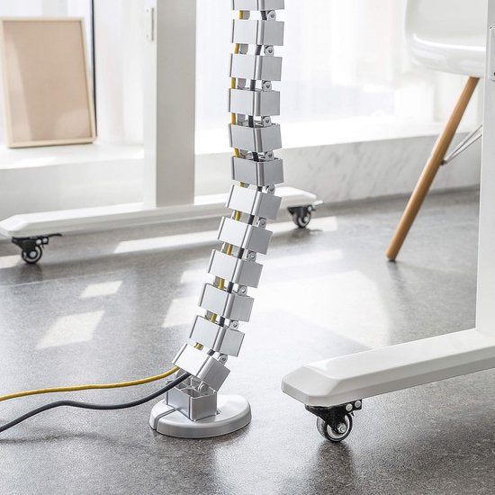 Universeel kabelbeheer voor in hoogte verstelbaar bureau Kabelbeheersysteem Lengte 128 cm Flexibele wervelkolom Kabelgoot Kabelgeleider