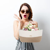 Deurorganizer, vilt, hangorganizer, deur, 3 vakken, wandhangenorganizer, deuropslag, hangende opslag, tas van katoenen touw voor slaapkamer, geweven, geel