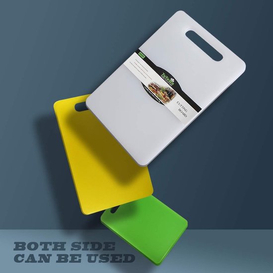 Kunststof snijplank met handgrepen, Food Grade PP-materiaal, BPA-vrij, vaatwasmachinebestendig, dikke snijplank, groot formaat, gemakkelijke handgrepen voor de keuken (groen)