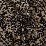 Wandtapijt mandala, boho wanddecoratie, zwart goud esthetische kamer decoratie, wanddoek psychedelisch wandkleed 132x152 cm