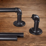 Zwarte uitschuifbare metalen gordijnroede, industriële verstelbare uitschuifbare gordijnroeden voor ooggordijnen, industriële gordijnroede voor ramen 80 cm - 218 cm, ruimteverdeler spanstang