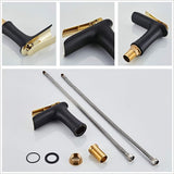 Badkamer Wastafel Kraan Waterval Eengreeps Messing Zwart/Goud Chroom Mount Toilet Luxe Warm en Koud Leekayer