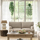 2 stuks kunstmatige hangplanten met potten, 50 cm lange kunstmatige klimopranken, eucalyptusbladeren, mandala, groene potplanten voor thuis, binnen en buiten, decoratie