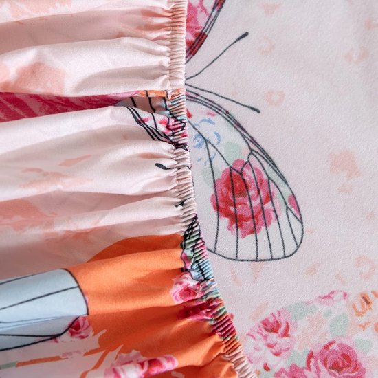 Hoeslaken, 100 x 200 cm, vlinderpatroon Hoeslaken, zacht microvezel boxspringlaken Geschikt voor matrassen van 30 cm