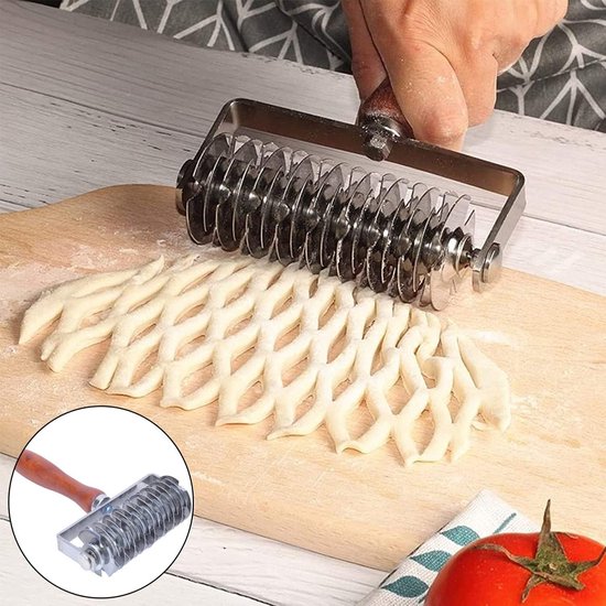 Pizza roosterroller, roestvrij stalen roosterroller, doe-het-zelf rolling cookie, roosterroller, voor het snijden van deeg, pizzabodes, bakken, keuken kunststof bakgereedschap, koekjesgebak