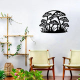 Metalen paddenstoel muur decoratie paddenstoel muur kunst hangende paddenstoel decoratie voor binnenruimtes buiten keuken eetkamer woonkamer slaapkamer slaapzaal patio tuin boerderij decor, zwart, 43 x 33 cm