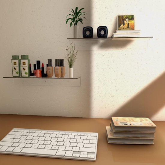 43 cm acryl wandrekken, wandrekken voor slaapkamer, wandrekken voor verzamelobjecten, Funko Pop, luidsprekers, planten, set van 2