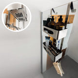 Doucheplank om op te hangen, uniek doucherek zonder boren, roestvrij staal, badkamerrek voor douche, douchemand, hangende badkamerorganizer, badkamerrek met haken, zilver