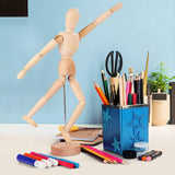 Kurtzy 30,5cm Houten Mensen Lichaam Tekenen Mannequin met Standaard - Flexibele Gewrichten Artiest Model Hout – Gearticuleerd Unisex Kunst Figuur Voor Schetsen & Schilderen – Perfecte Huis Decoratie