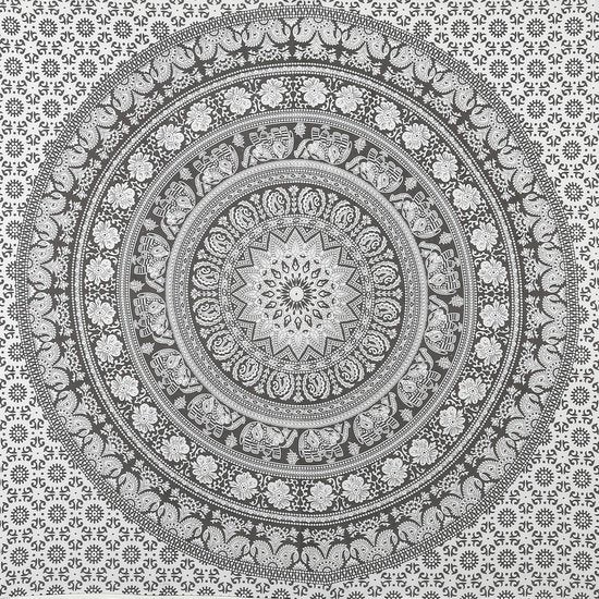 Mandala wandtapijt - decoratief strandlaken hippie wandtapijt olifant gooien wandtapijt - 152 x 127 cm - grijs Mandala wandtapijt - decoratief strandlaken hippie wandtapijt olifant gooien wandtapijt - 152 x 127 cm - grijs