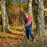 Verstelbare bezem van roestvrij staal, hark, met antislip werkhandschoenen, klauw tuinhandschoenen, unisex en in lengte verstelbaar, werkbreedte 22 cm, tuinbezem