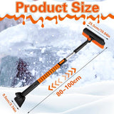 3-in-1 ijskrabber voor de auto, 3-in-1 ijsschraper voor de auto, met bezem, telescopische reinigingsborstel met rakel