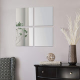 4 stuks spiegeltegels, elk 30 x 30 cm, spiegeltegels, spiegel, wanddecoratie, wandspiegel, kleefspiegel