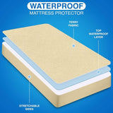 Waterdichte matrasbeschermer 140 x 200 cm, beige, premium Terry matrashoes 200 g/m², ademend, rondom elastisch. Waterdichte matrasbeschermer 140 x 200 cm, beige, premium Terry matrashoes 200 g/m², ademend, rondom elastisch.