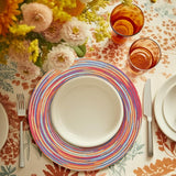 Placemats rond regenboog rood gevlochten placemats set van 6 hittebestendige tafelsets wasbaar voor keuken diner 38 cm