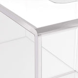 Vierkante cosmetische tissuebox, 14 x 14 x 14 cm acryl tissuedispenser, tissuebox met magnetische afdekking voor eetkamer, badkamer, slaapkamer, auto, kantoor - acryl transparant