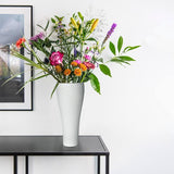 Bloemenvaasset, wit honingraatdesign, bloemenvaas, set van 2, woonkamerdecoratie, vaas met dikke bodem, handgemaakte vaas van hars, kantoor en bruiloft, vaas voor pampasgras, 30 en 20 cm hoog