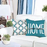 Kussensloop 45 x 45 cm, set van 4 sierkussens, linnen kussenslopen, geometrisch patroon, kussenhoezen voor bank, slaapkamer, bank, outdoor, kussen, 45 x 45 cm