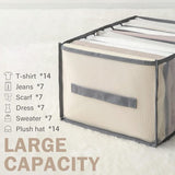 7 kledingkast opbergsysteem met ladeboxen en handgrepen, ideaal voor het opbergen van ondergoed, sokken, leggings, rokken en T-shirts.