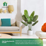 kunstmatige paradijsvogelplant 150 cm kunstmatige tropische palmboom met 10 bladeren perfecte kunstplanten in pot voor binnen en buiten thuis kantoor tuin moderne decoratie (1 pak)