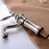 Badkamer Wastafelkraan Geborsteld Nikkel Enkele Handgreep Messing Enkel Gat Montage