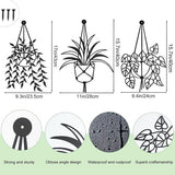 Set van 3 metalen vaas bloemen muur kunst decor, bloem in vaas plantenpot muur kunst sculptuur hangende wanddecoratie, metalen vaas bloemen bord voor slaapkamer badkamer keuken buiten binnen (zwart)