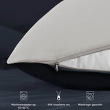 Blumtal Dekbedovertrek Set Tweekleurig - Luxe Beddengoed - 200 x 200 cm - 2 x Kussensloop 80 x 80 cm - Donkerblauw en Lichtgrijs