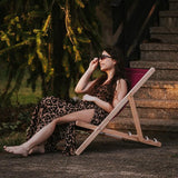 Ligstoel, hout, beukenhout, inklapbaar, voor zelfmontage, zonnestoel, strandstoel, tuinligstoel voor tuin, zwembad, camping, strand, bars, cafés, hotels, tot 130 kg, verstelbaar, 4 standen