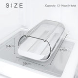 Eierhouder voor koelkast, eierdispenser, automatisch rollende eiercontainer, stapelbaar eierrek, eieropslag voor koelkast, eieropslag met uitneembare lade