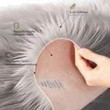 Schapenvacht Tapijt, Imitatiebont Lamsvacht, Schapenvel Imitatievacht | Kunstbont Tapijt Slaapkamer Woonkamer | Wasbaar Bont Tapijt, Decoratiebont | 40x60 cm - Grijs