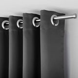 Gräfenstayn Alana Thermogordijn, effen verduisteringsgordijn met ringen, 135 x 245 cm (b x h), vele aantrekkelijke kleuren, met Öxo-Tex-keurmerk, 2 stuks, zwart