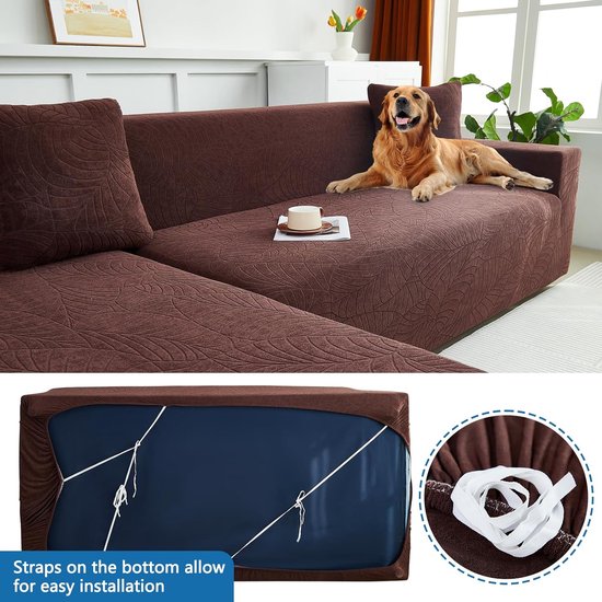 Sofa Cover, Sofa Protector, Sofa Cover 2 Seater, Sofa Cover, Waterproof Stretch Sofa Cover, Throw, Universal Couch Cover, Corner Sofa for L Shape, Requires Two Couch Covers (2-Seater, Dark