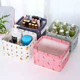 Luiertafel organizer, 4 stuks opbergmand voor kinderen, stoffen opbergmanden, opbergdoos, met 2 handgrepen aan beide zijden, linnen en stoffen dozijn (20,3 x 16,5 x 13 cm)