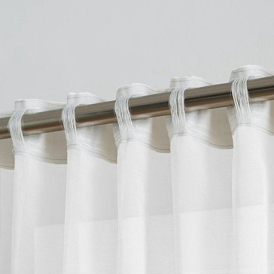 Gordijnen met plooiband transparante gordijnen voor woonkamer set van 2, 260x140cm blauw groen