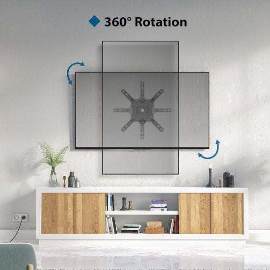 TV muurbeugel voor 13-42 inch LED LCD OLED televisies, kantelbaar, draaibaar en 360° draaibaar, muurbeugel TV tot 20 kg, met veiligheidsschroeven, max. VESA 200 x 200 mm